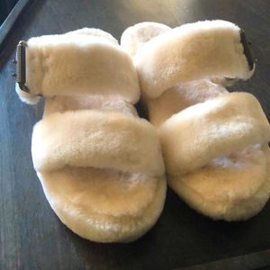 Ugg Fuzz Yeah Buckle Slides; used, but very good condition;